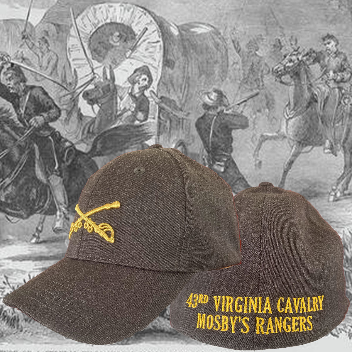 Mosby’s Rangers 43rd Virginia Cavalry Premium Wool Blend Flex Fit Cap ...