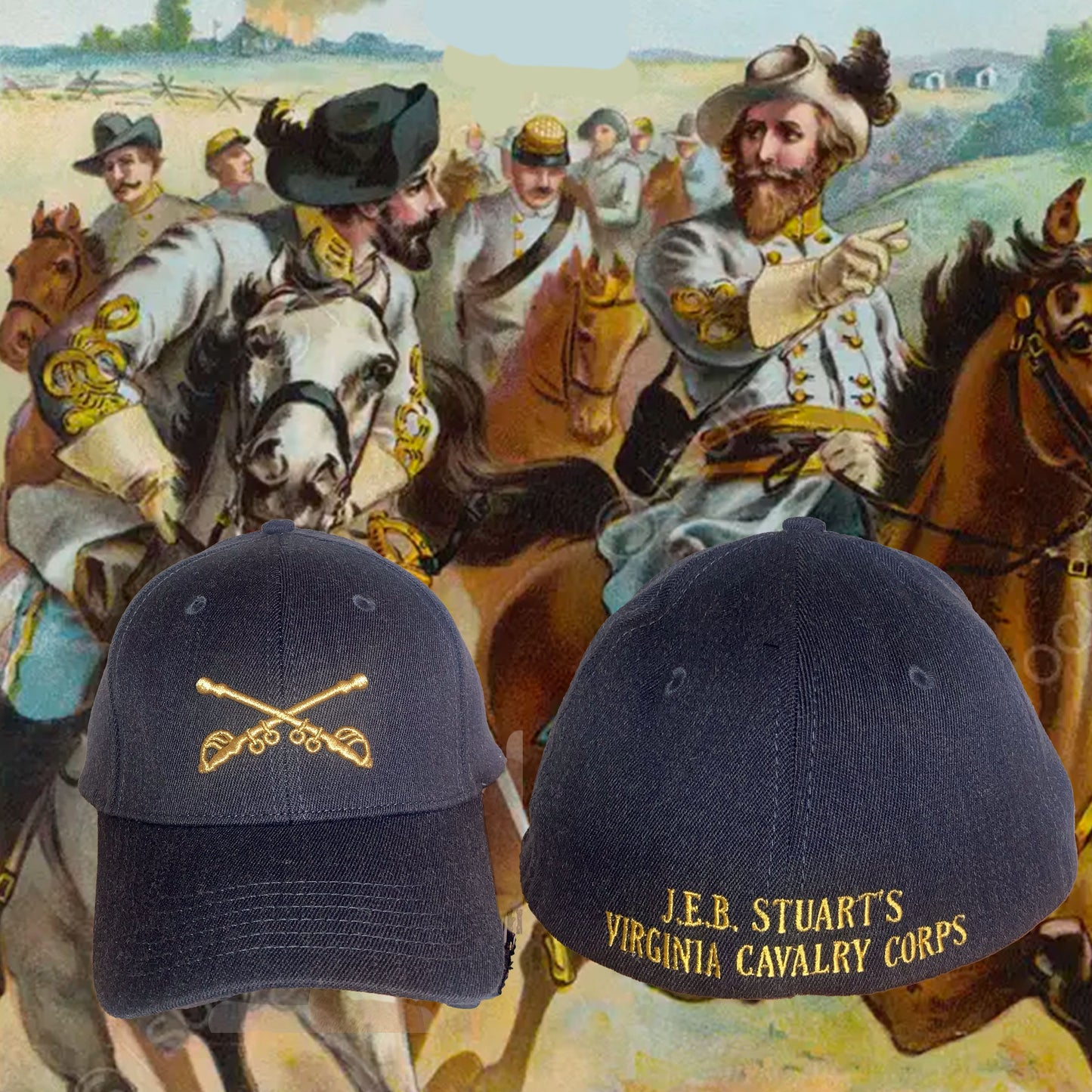 J.E.B. Stuart’s Confederate Cavalry Corps Premium Wool Blend Flex Fit Cap