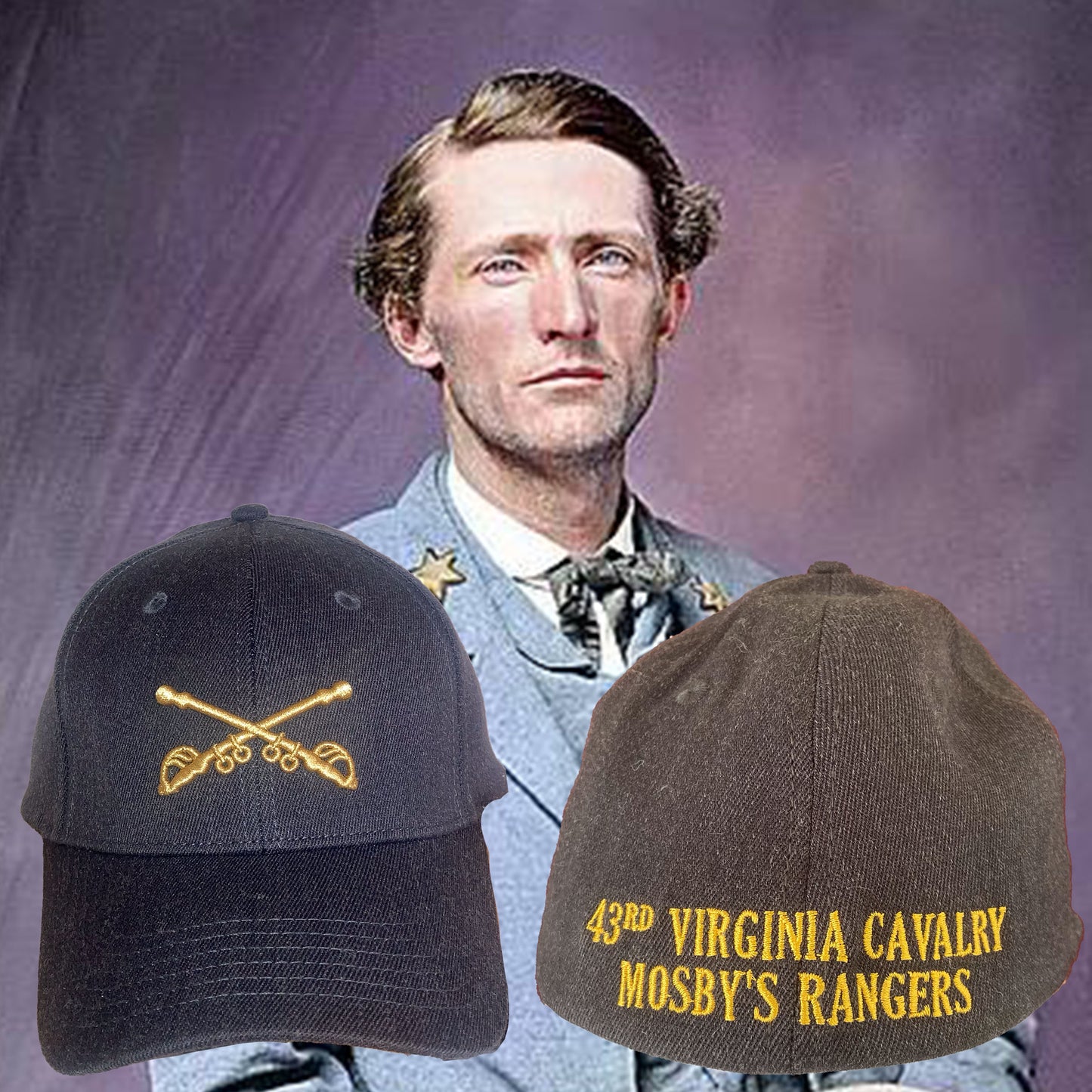 Mosby’s Rangers 43rd Virginia Cavalry Premium Wool Blend Flex Fit Cap